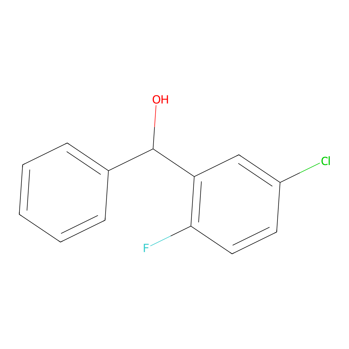 (5-Chloro-2-fluorophenyl)(phenyl)methanol molecular structure, CAS 1250044-78-0