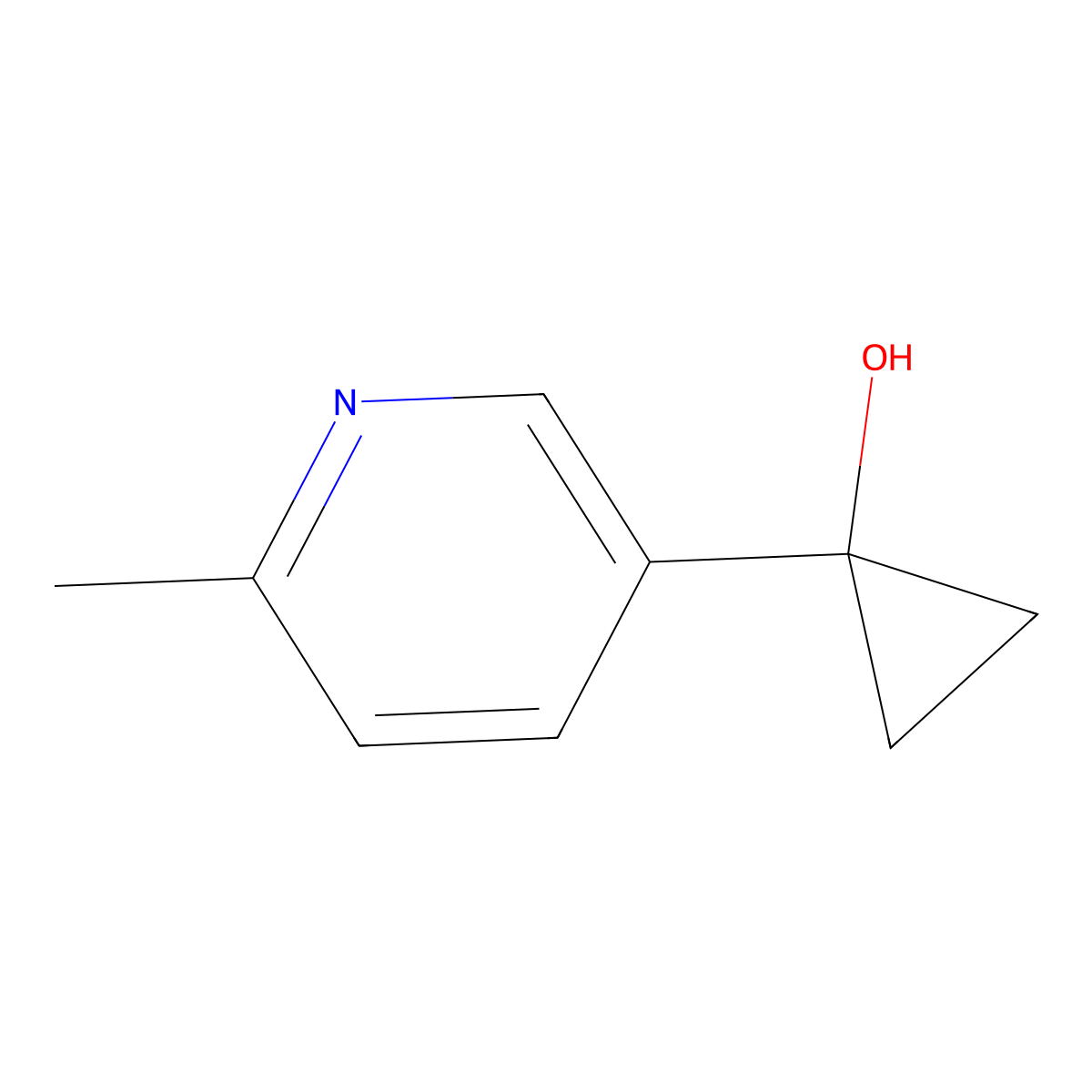 1-(6-Methylpyridin-3-yl)cyclopropan-1-ol molecular structure, CAS 1250045-56-7