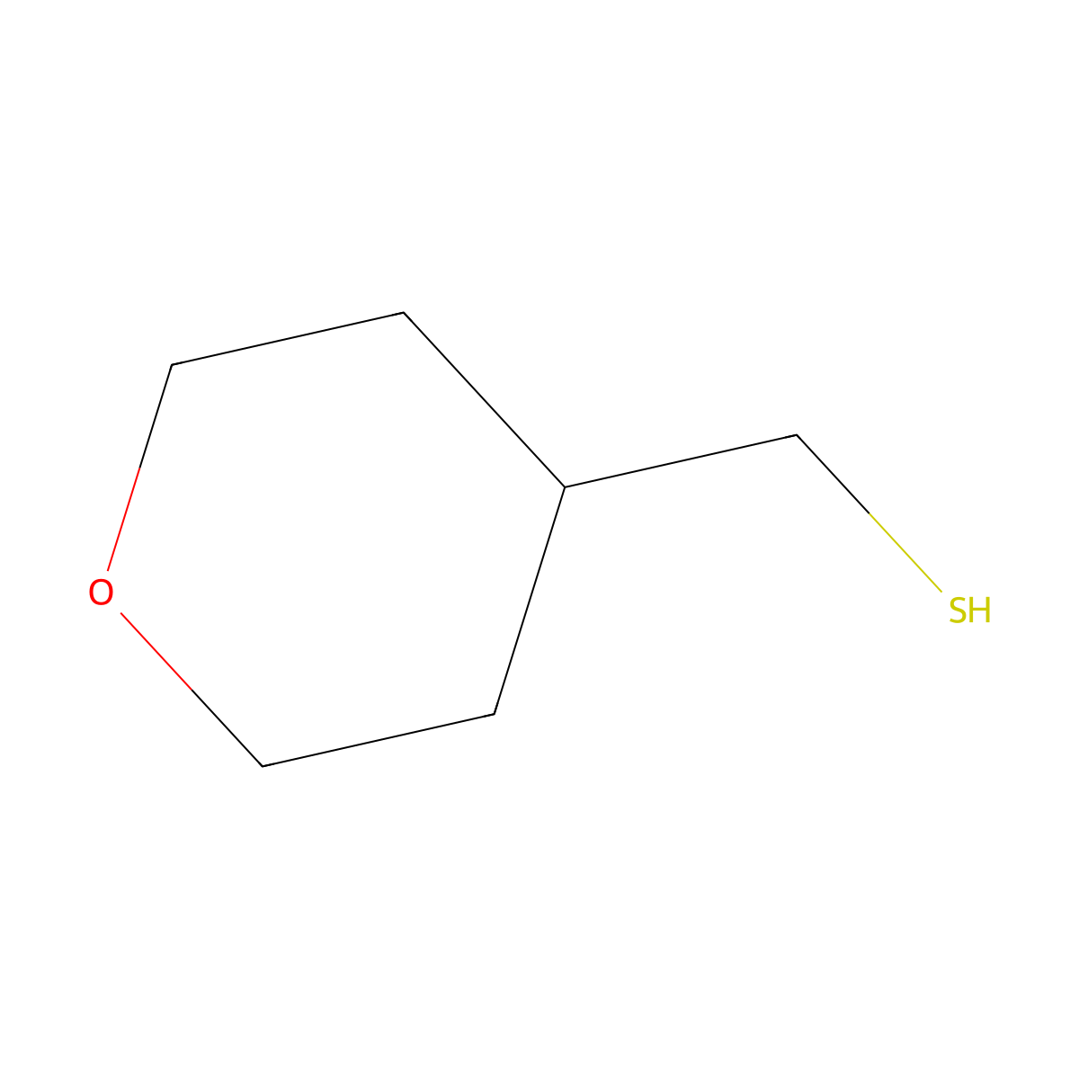 Oxan-4-ylmethanethiol molecular structure, CAS 1250046-08-2