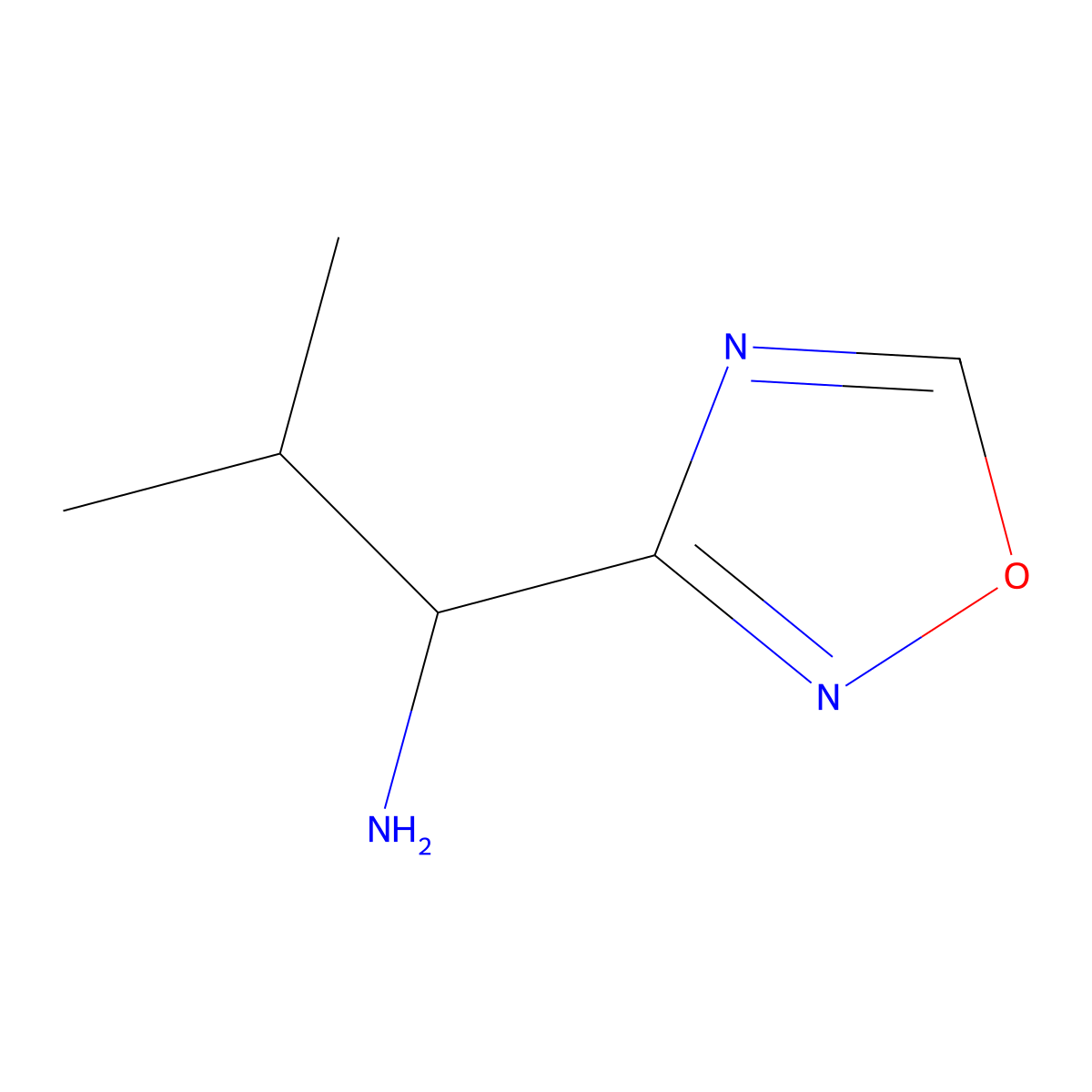 2-Methyl-1-(1,2,4-oxadiazol-3-yl)propan-1-amine molecular structure, CAS 1250046-51-5