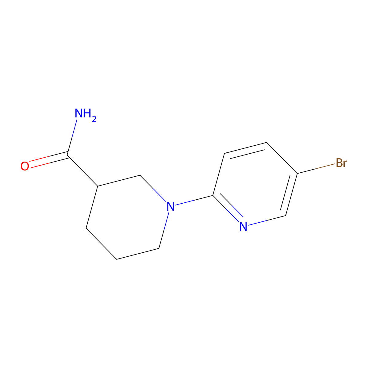 1-(5-Bromopyridin-2-yl)piperidine-3-carboxamide molecular structure, CAS 1250050-53-3