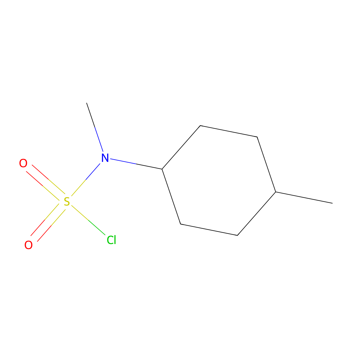 N-methyl-N-(4-methylcyclohexyl)sulfamoyl chloride molecular structure, CAS 1250053-90-7