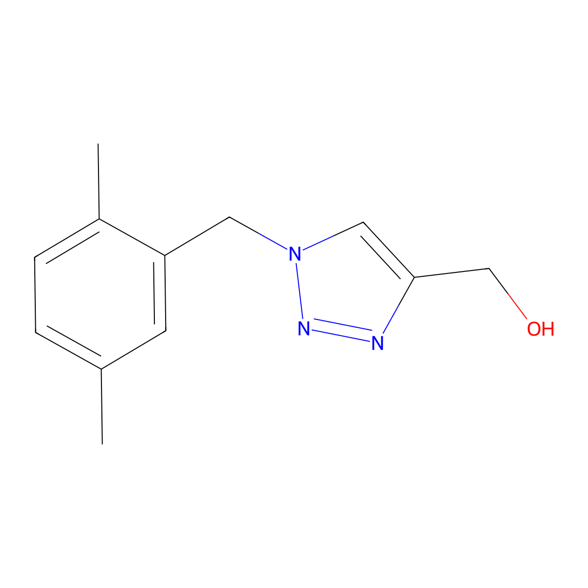 {1-[(2,5-dimethylphenyl)methyl]-1H-1,2,3-triazol-4-yl}methanol molecular structure, CAS 1250055-59-4