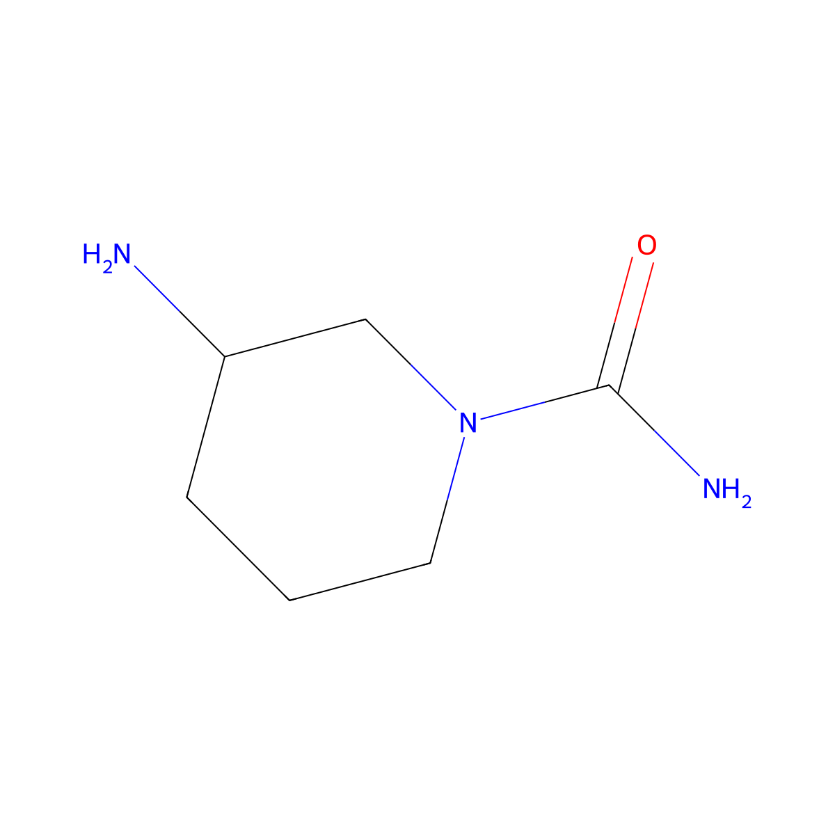 3-Aminopiperidine-1-carboxamide molecular structure, CAS 1250056-21-3