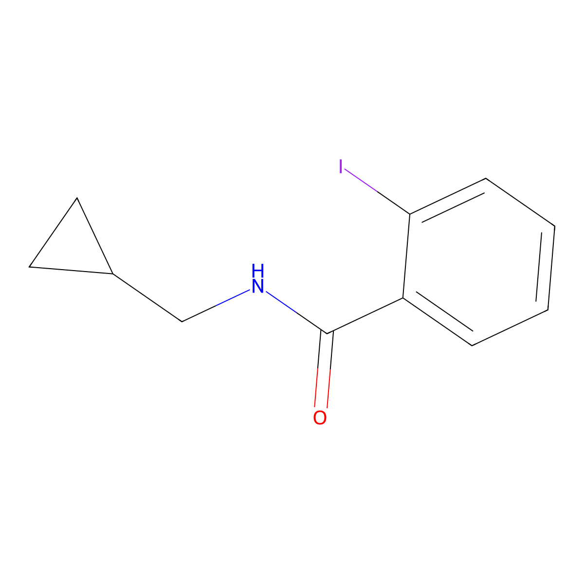 N-(cyclopropylmethyl)-2-iodobenzamide molecular structure, CAS 1250056-41-7