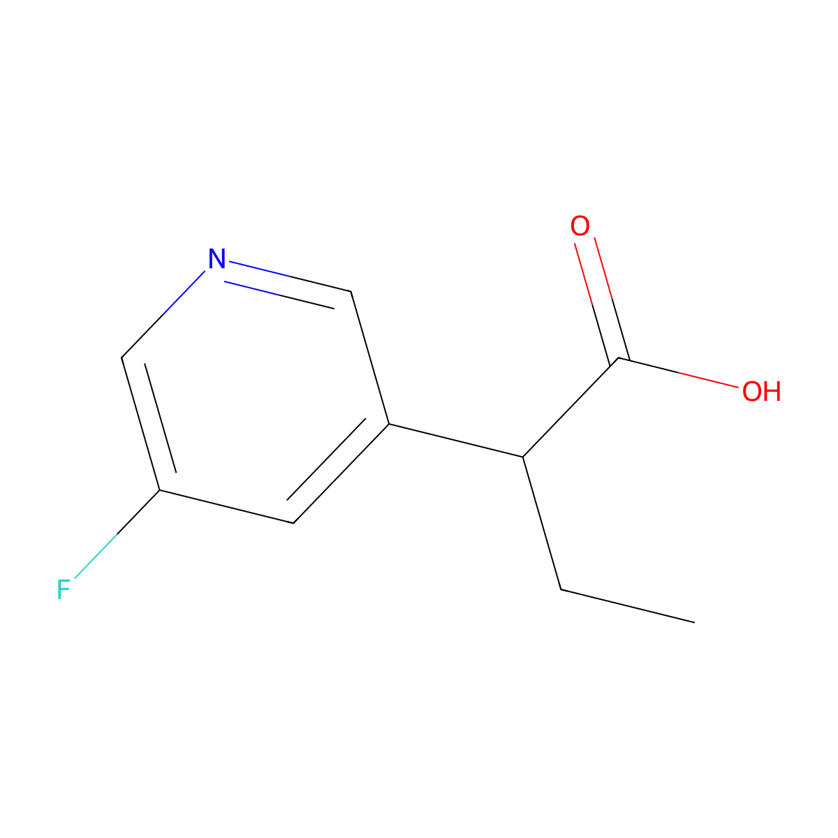 2-(5-Fluoropyridin-3-yl)butanoic acid molecular structure, CAS 1250056-46-2