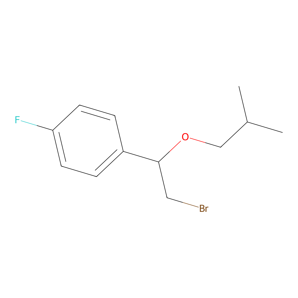 1-(2-Bromo-1-isobutoxyethyl)-4-fluorobenzene molecular structure, CAS 1250057-01-2