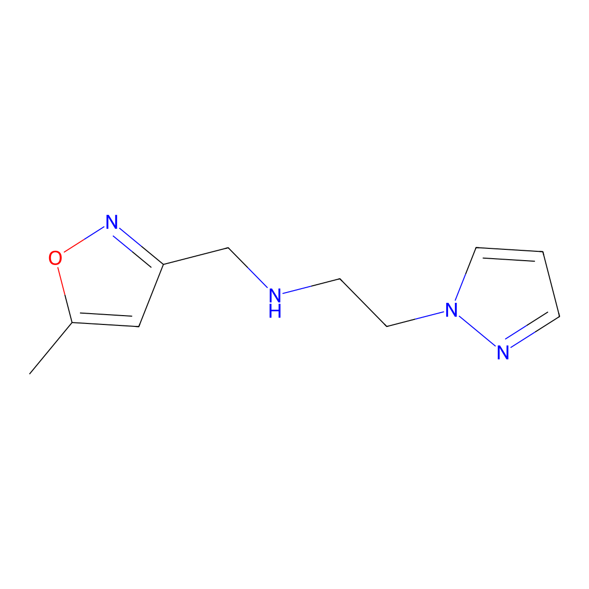 n-((5-Methylisoxazol-3-yl)methyl)-2-(1h-pyrazol-1-yl)ethan-1-amine molecular structure, CAS 1250057-46-5