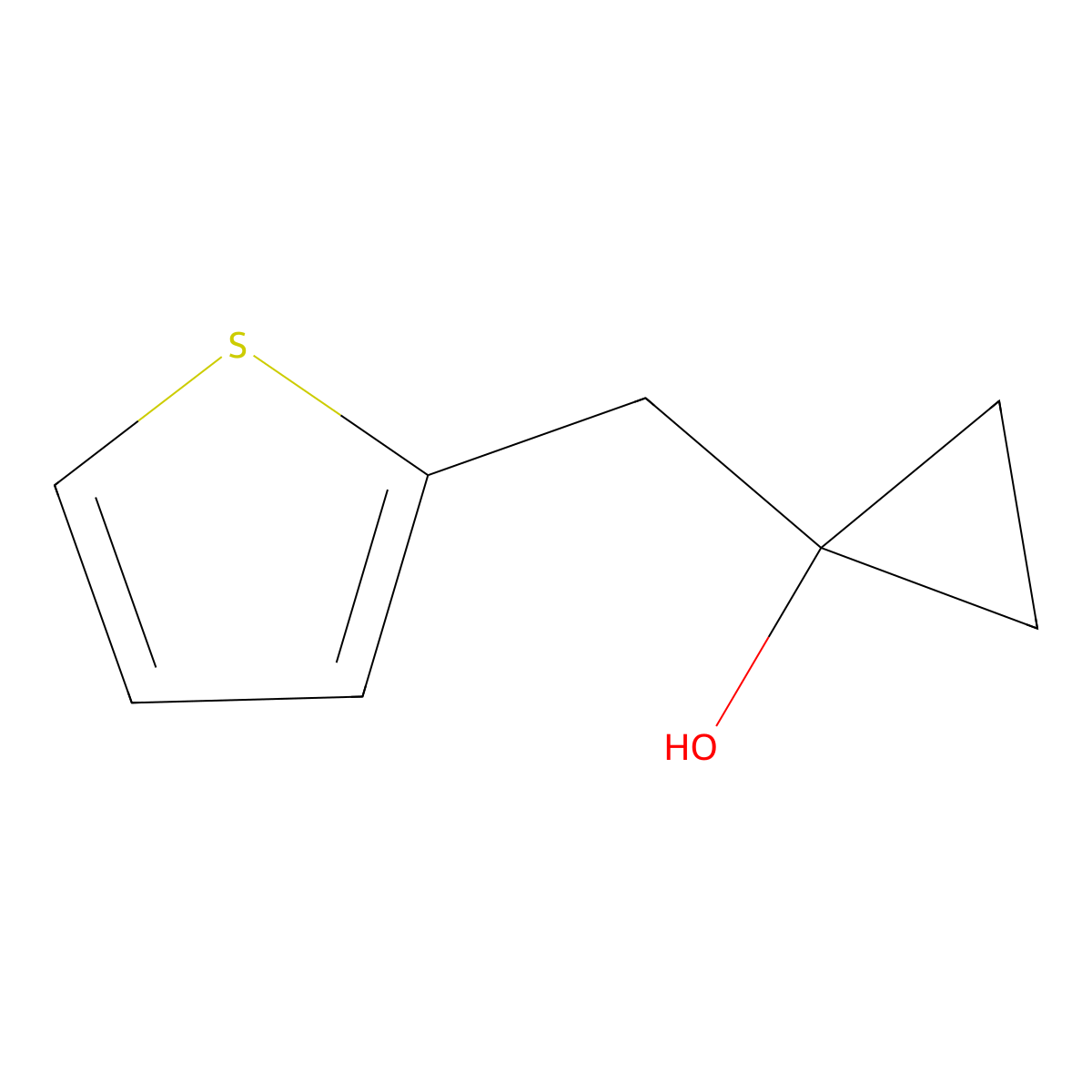 1-(Thiophen-2-ylmethyl)cyclopropan-1-ol molecular structure, CAS 1250060-61-7