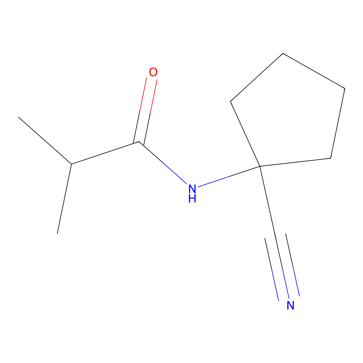 N-(1-cyanocyclopentyl)-2-methylpropanamide molecular structure, CAS 1250062-02-2