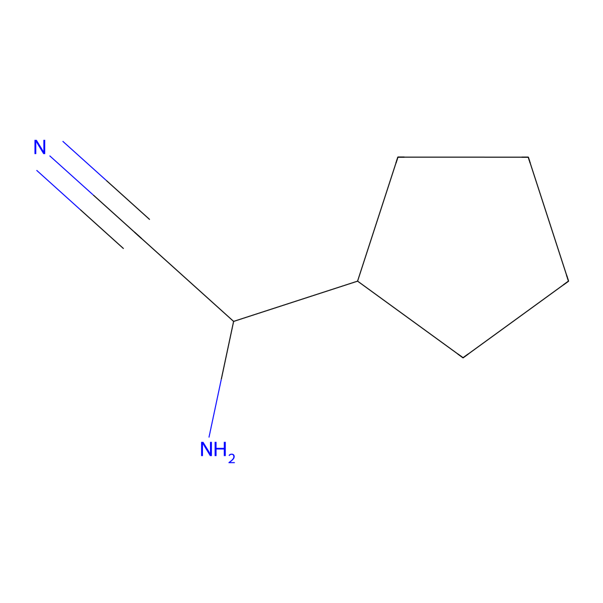 2-Amino-2-cyclopentylacetonitrile molecular structure, CAS 1250062-53-3