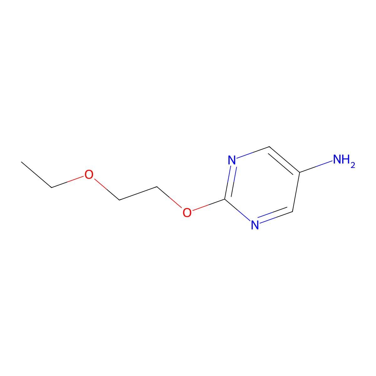 2-(2-Ethoxyethoxy)pyrimidin-5-amine molecular structure, CAS 1250062-58-8