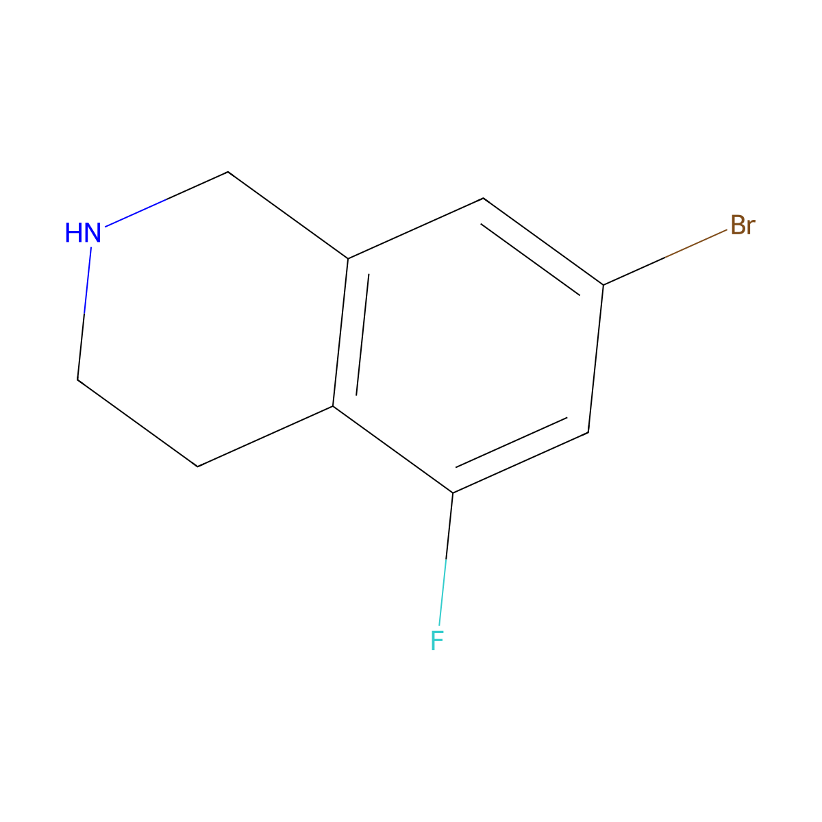 7-Bromo-5-fluoro-1,2,3,4-tetrahydroisoquinoline molecular structure, CAS 1250064-89-1