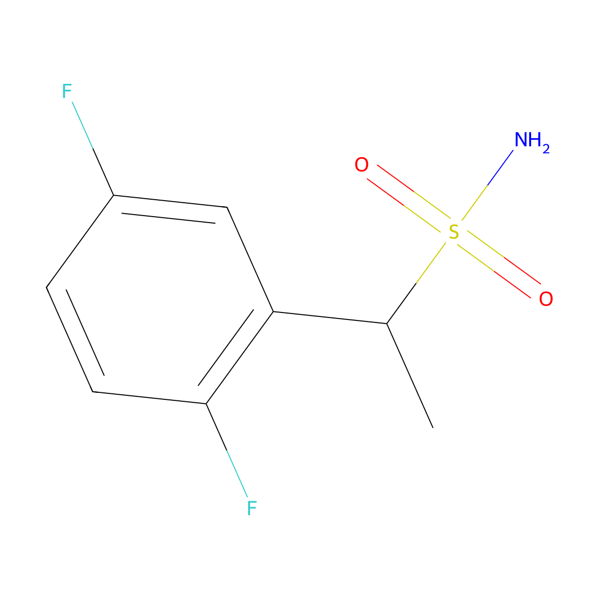 1-(2,5-Difluorophenyl)ethane-1-sulfonamide molecular structure, CAS 1250066-40-0