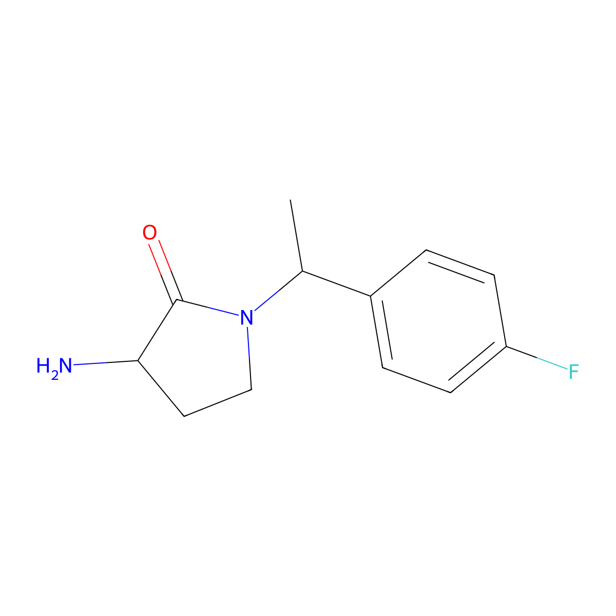 3-Amino-1-[1-(4-fluorophenyl)ethyl]pyrrolidin-2-one molecular structure, CAS 1250067-83-4