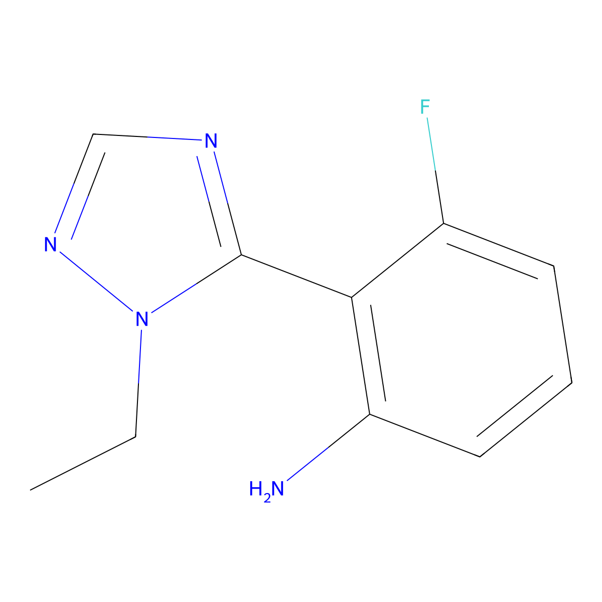 2-(1-Ethyl-1h-1,2,4-triazol-5-yl)-3-fluoroaniline molecular structure, CAS 1250068-19-9