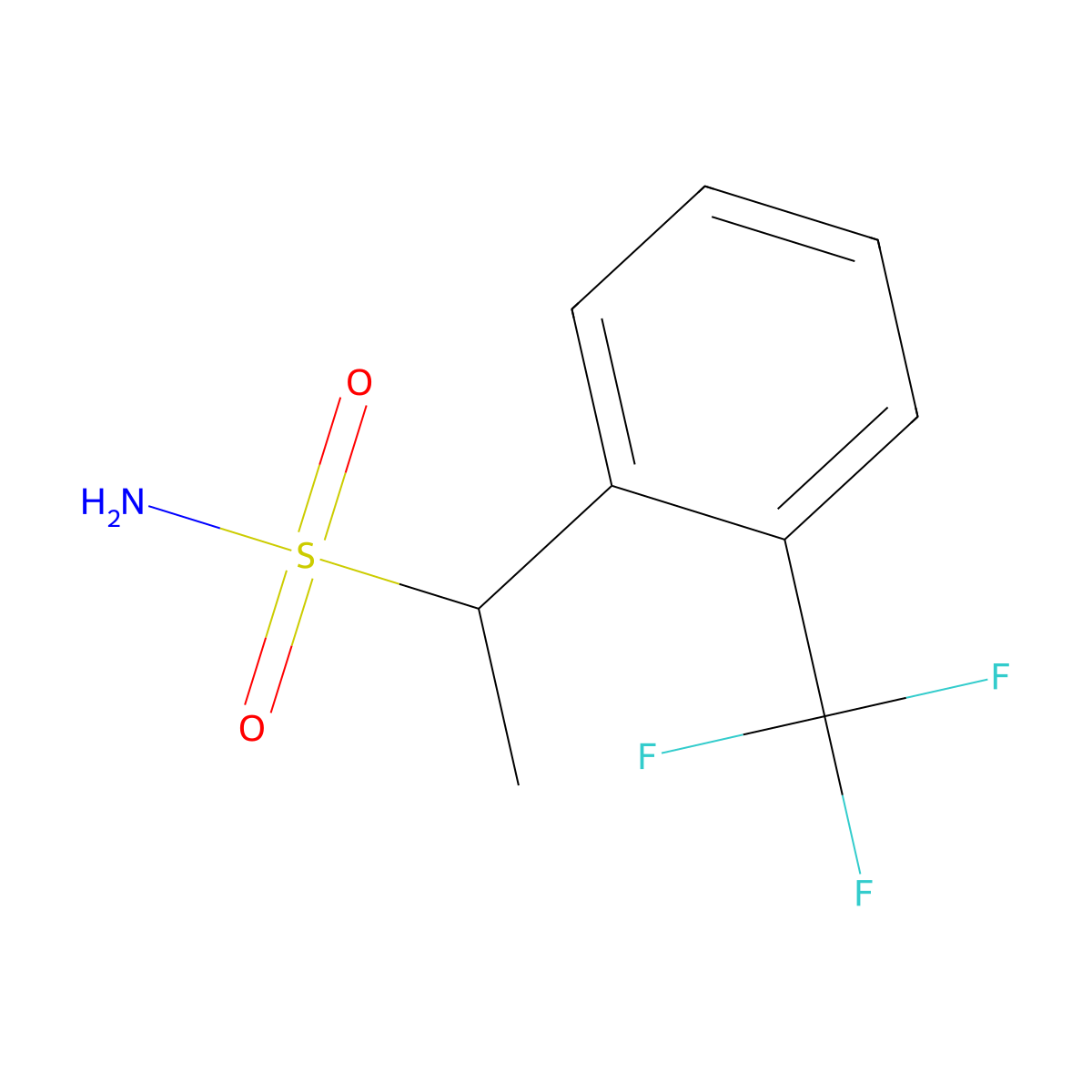 1-(2-(Trifluoromethyl)phenyl)ethane-1-sulfonamide molecular structure, CAS 1250069-96-5