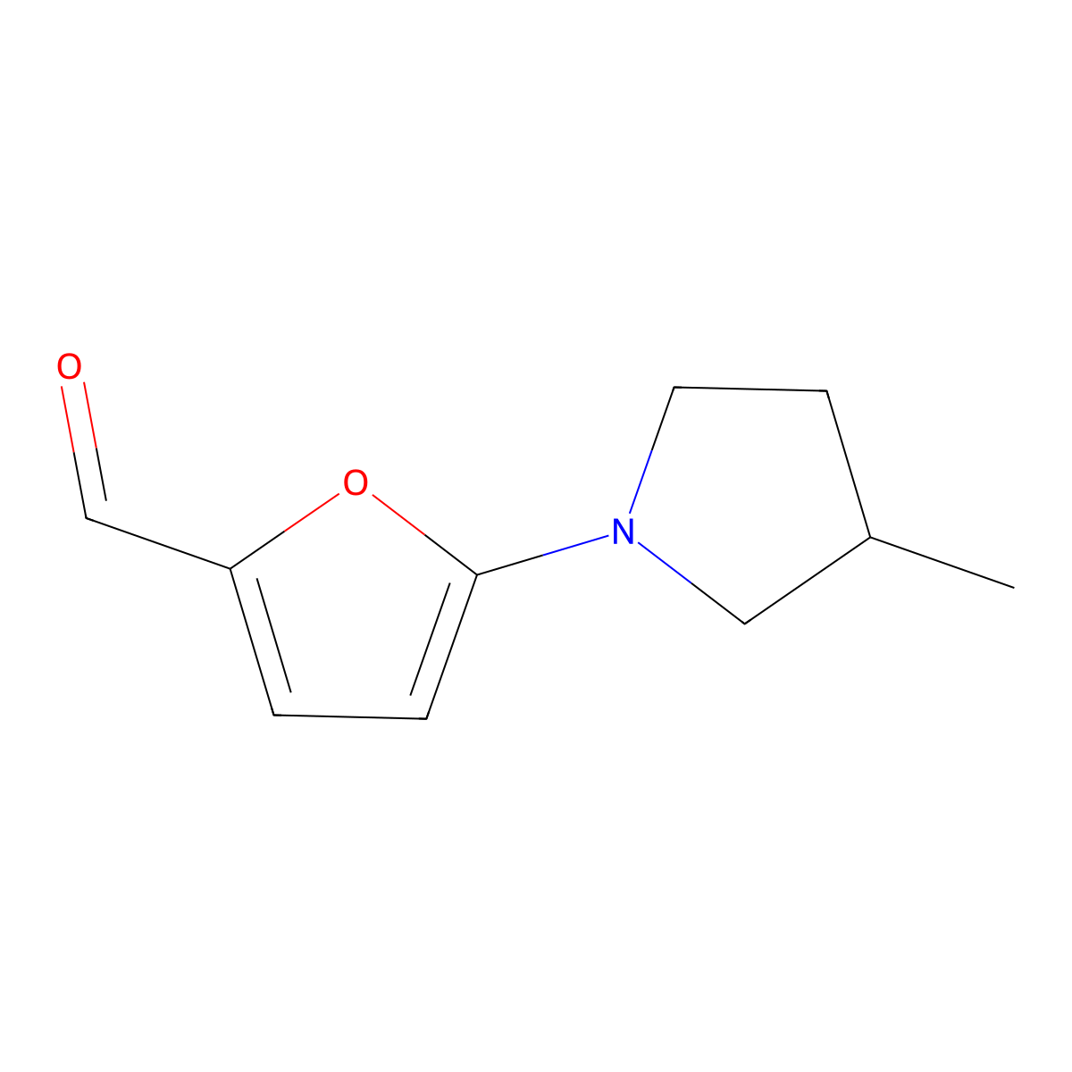 5-(3-Methylpyrrolidin-1-yl)furan-2-carbaldehyde molecular structure, CAS 1250071-57-8