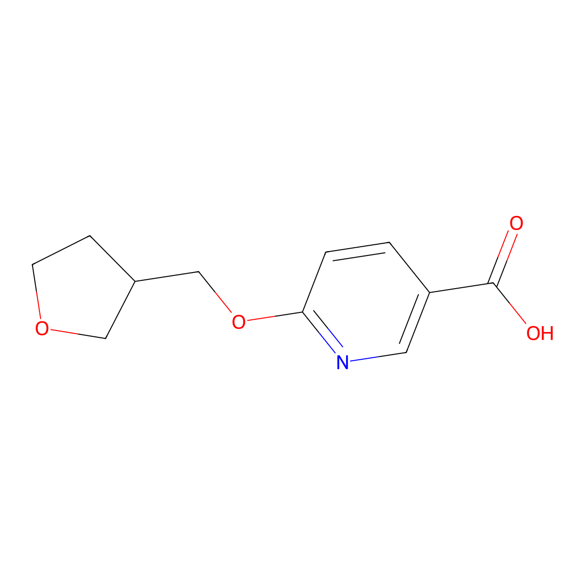 6-((Tetrahydrofuran-3-yl)methoxy)nicotinic acid molecular structure, CAS 1250072-90-2