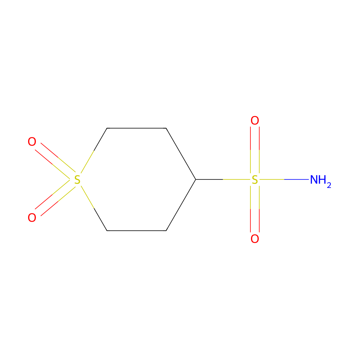 1,1-Dioxo-1lambda6-thiane-4-sulfonamide molecular structure, CAS 1250073-44-9