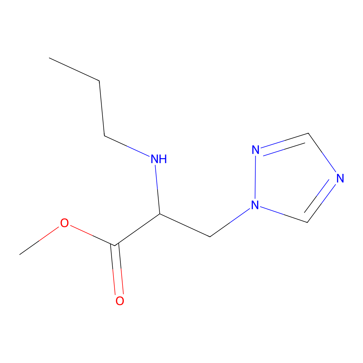 Methyl 2-(propylamino)-3-(1h-1,2,4-triazol-1-yl)propanoate molecular structure, CAS 1250073-50-7
