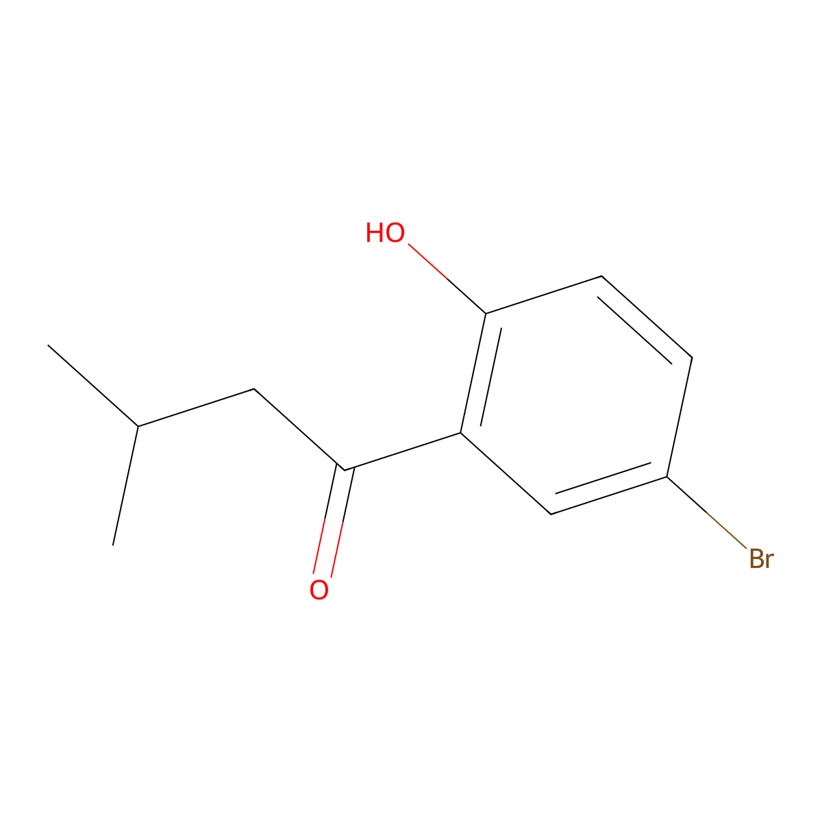 1-(5-Bromo-2-hydroxyphenyl)-3-methylbutan-1-one molecular structure, CAS 1250073-81-4