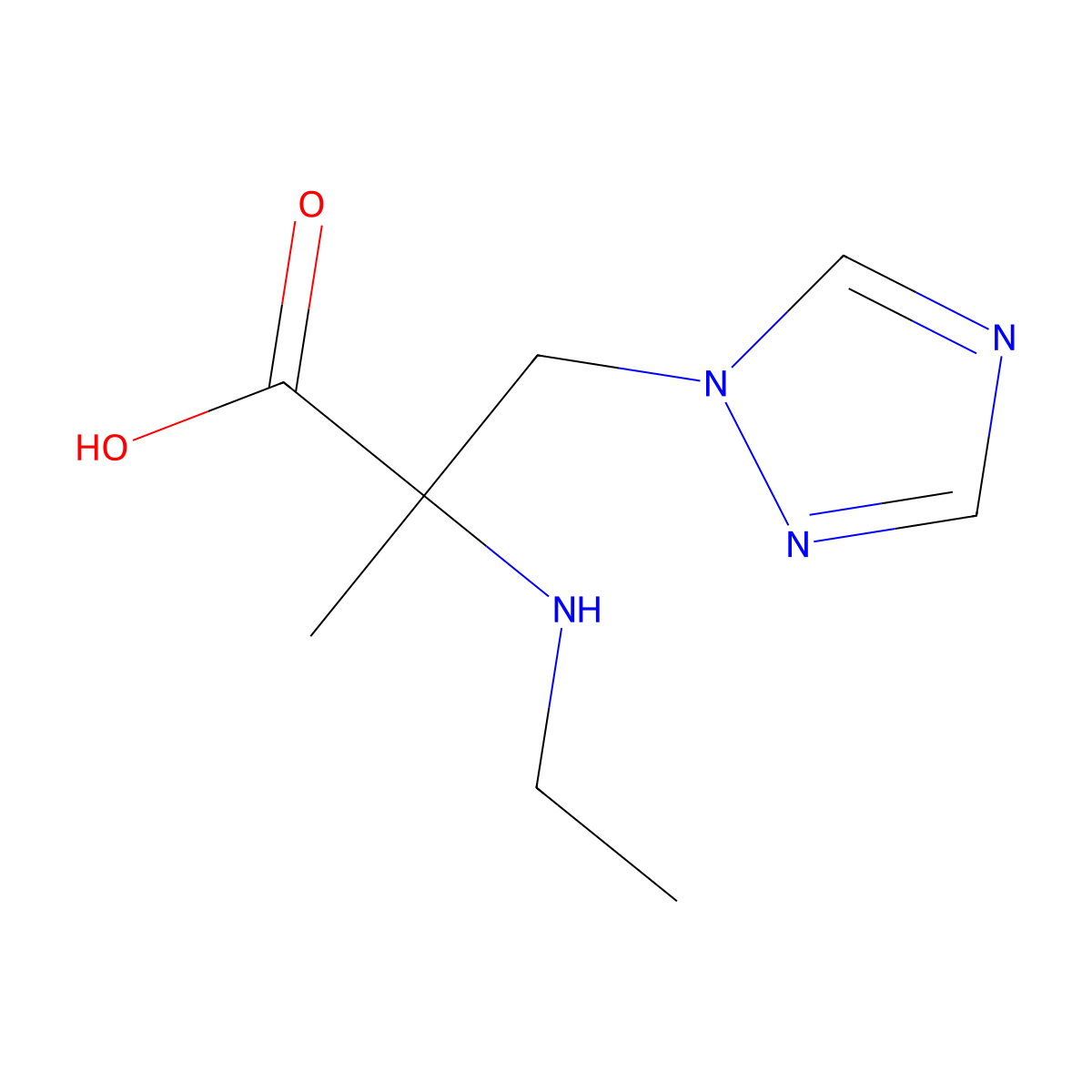 2-(Ethylamino)-2-methyl-3-(1h-1,2,4-triazol-1-yl)propanoic acid molecular structure, CAS 1250073-82-5