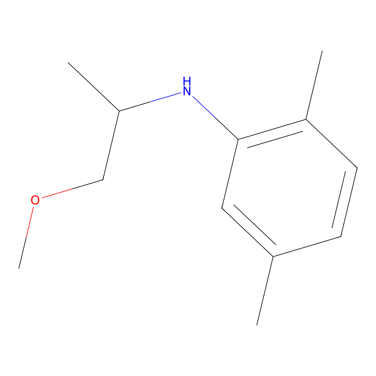 N-(1-methoxypropan-2-yl)-2,5-dimethylaniline molecular structure, CAS 1250073-84-7