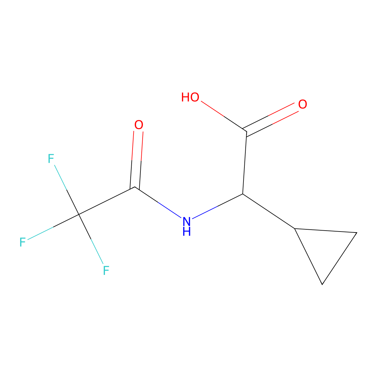 2-Cyclopropyl-2-(trifluoroacetamido)acetic acid molecular structure, CAS 1250076-70-0