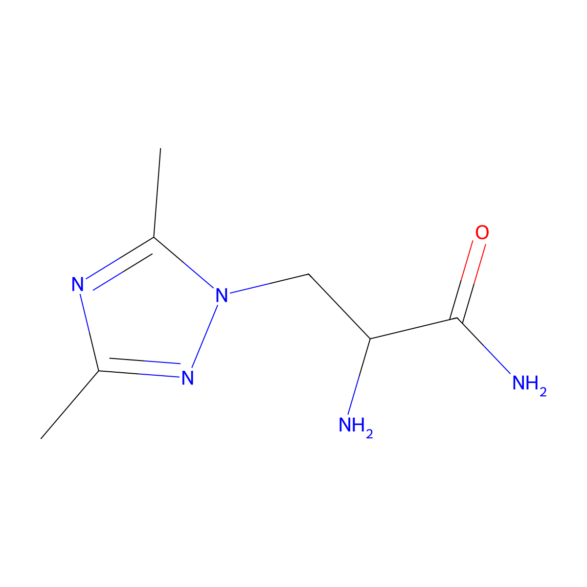 2-amino-3-(dimethyl-1H-1,2,4-triazol-1-yl)propanamide molecular structure, CAS 1250078-95-5