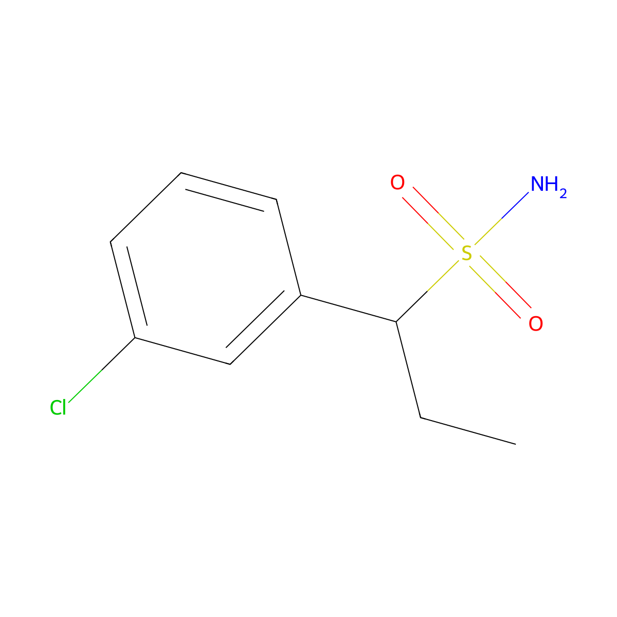 1-(3-Chlorophenyl)propane-1-sulfonamide molecular structure, CAS 1250079-46-9