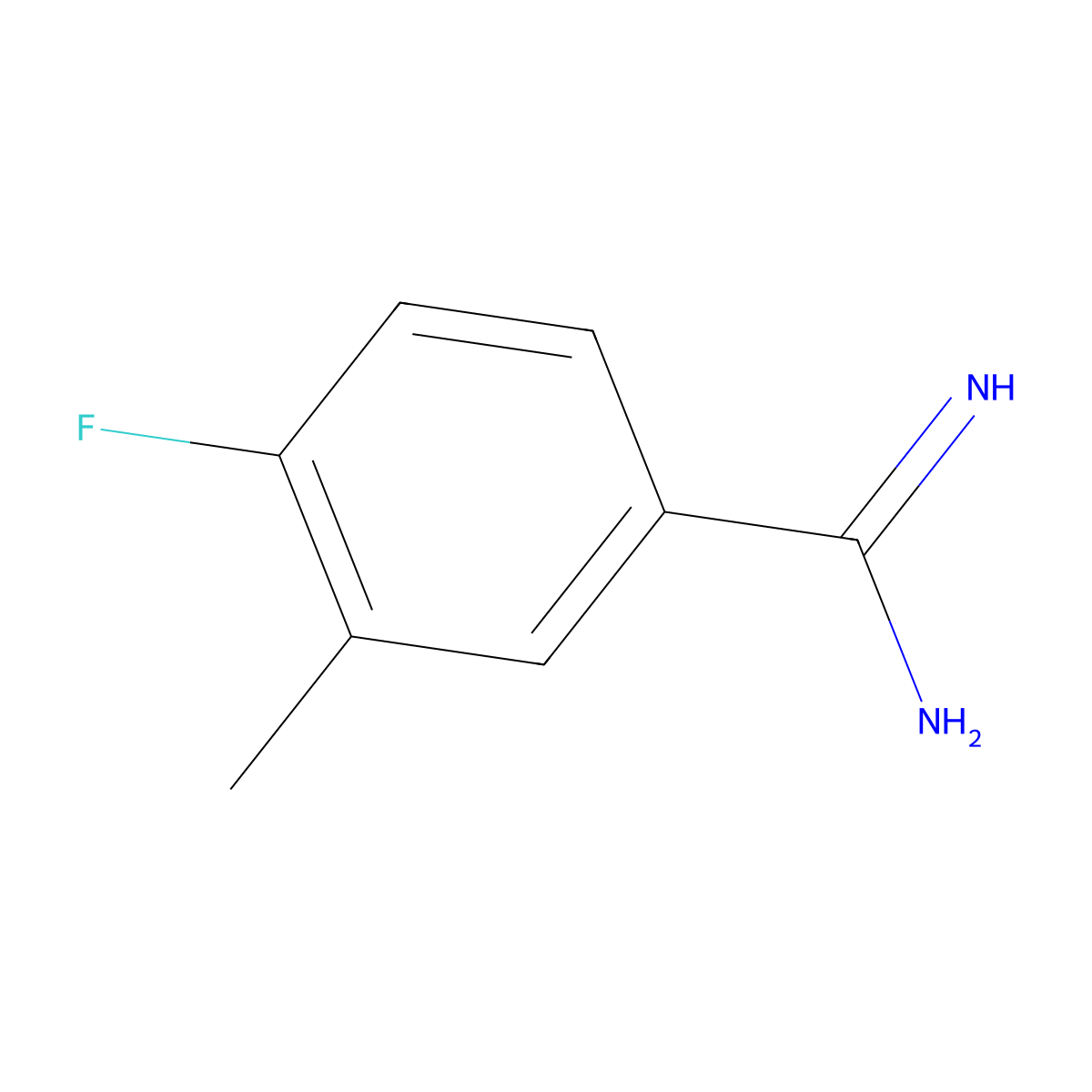 4-Fluoro-3-methylbenzene-1-carboximidamide molecular structure, CAS 1250080-03-5