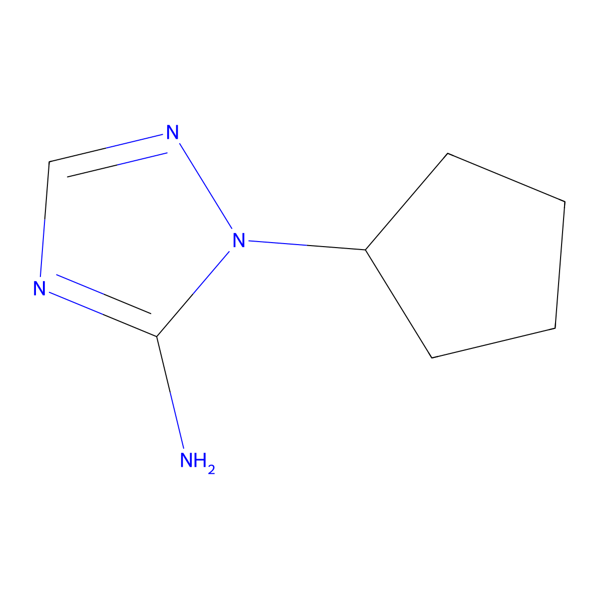 1-cyclopentyl-1H-1,2,4-triazol-5-amine molecular structure, CAS 1250081-75-4