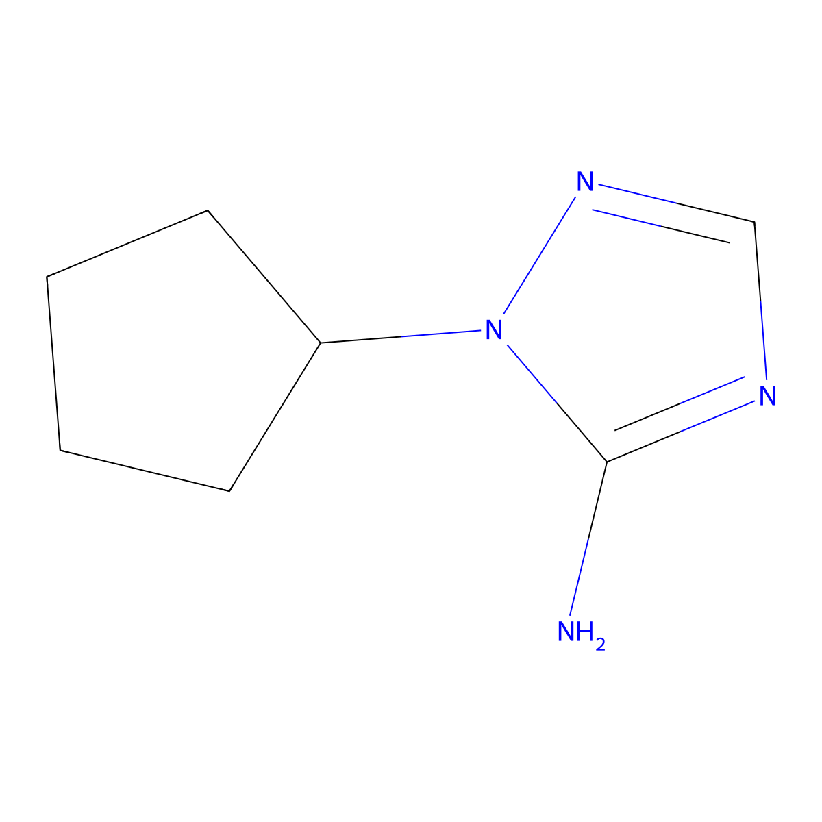 1-cyclopentyl-1H-1,2,4-triazol-5-amine molecular structure, CAS 1250081-75-4