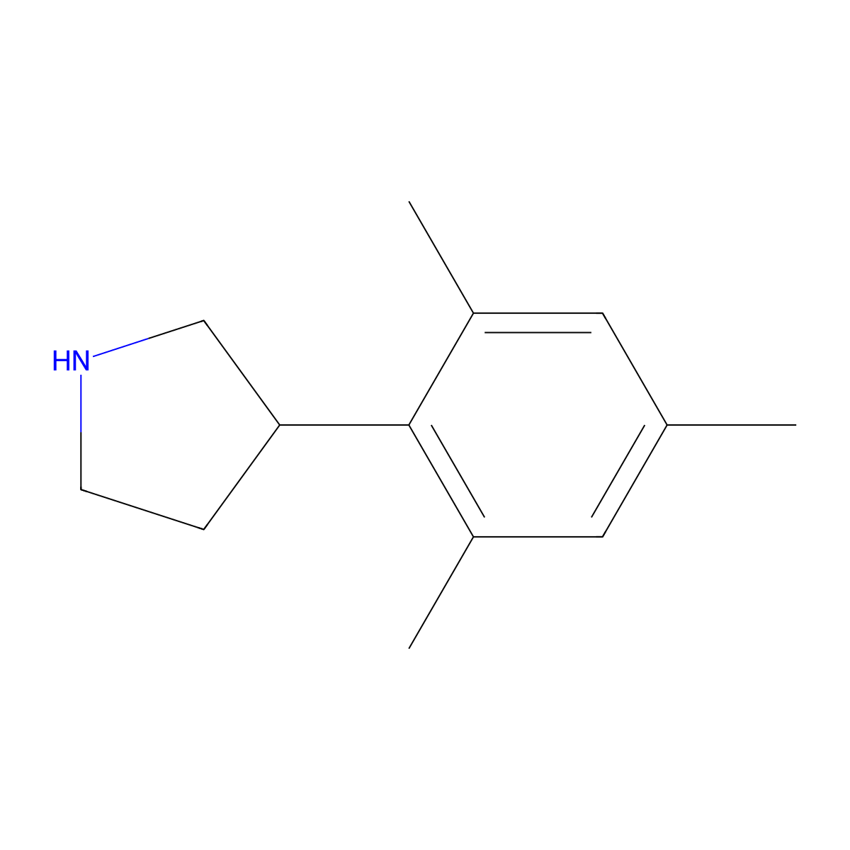 3-Mesitylpyrrolidine molecular structure, CAS 1250082-99-5