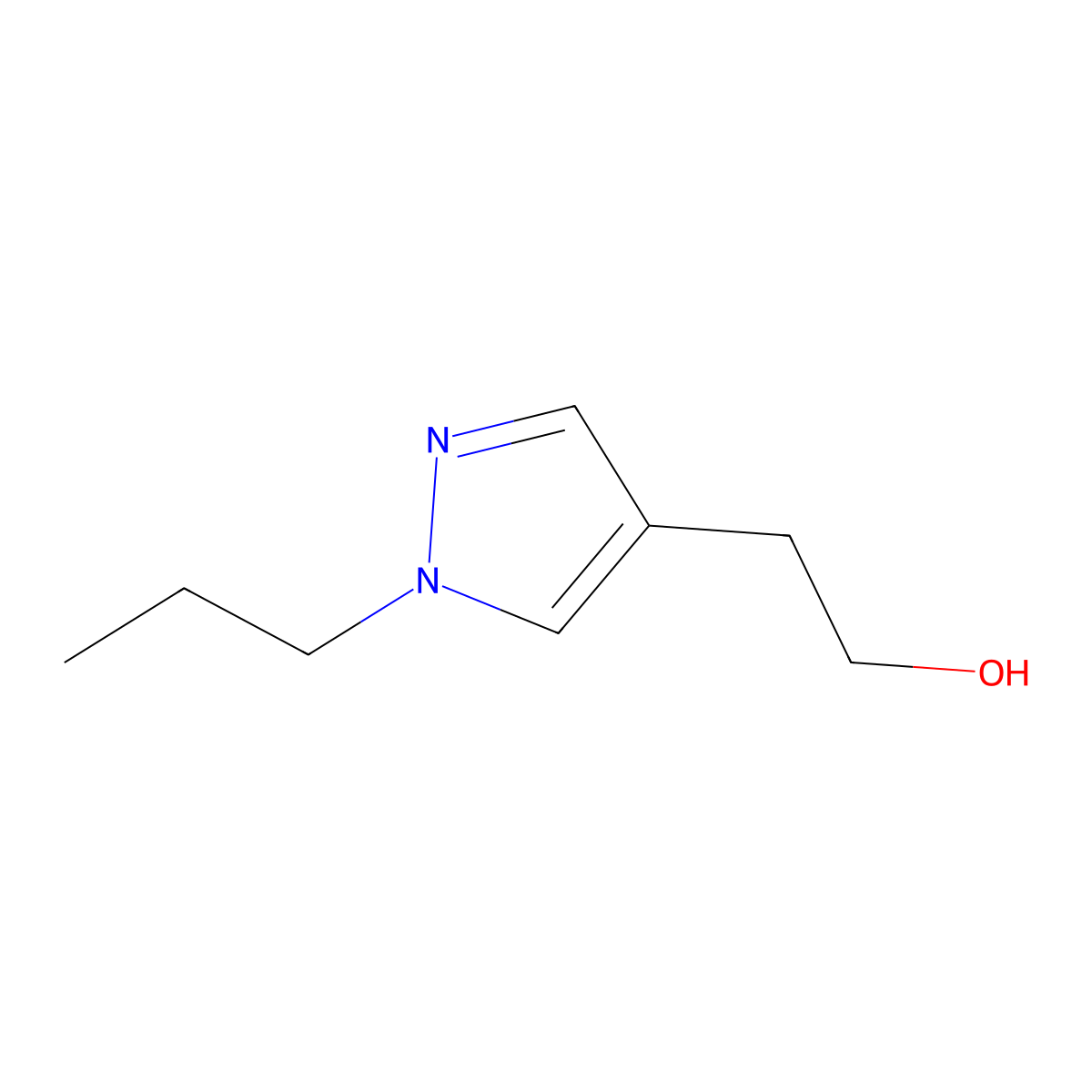 2-(1-propyl-1H-pyrazol-4-yl)ethan-1-ol molecular structure, CAS 1250084-02-6