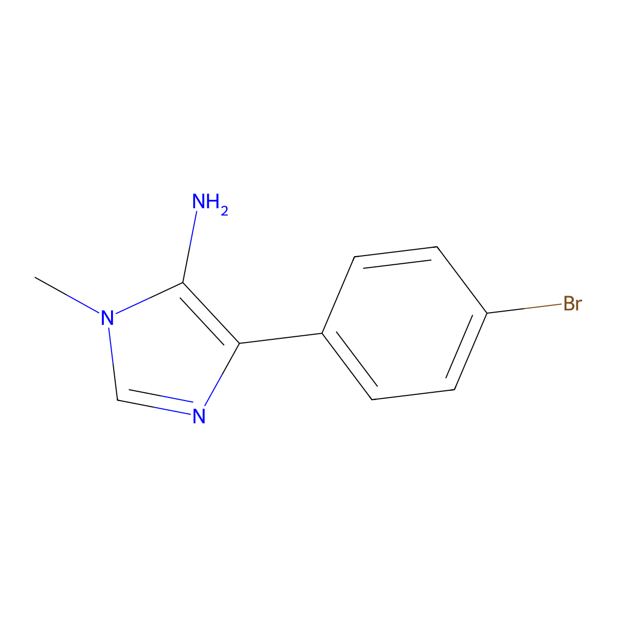 4-(4-bromophenyl)-1-methyl-1H-imidazol-5-amine molecular structure, CAS 1250086-85-1