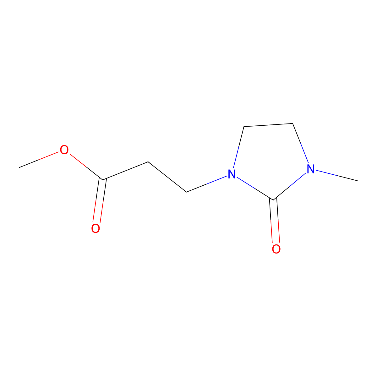 Methyl 3-(3-methyl-2-oxoimidazolidin-1-yl)propanoate molecular structure, CAS 1250087-06-9