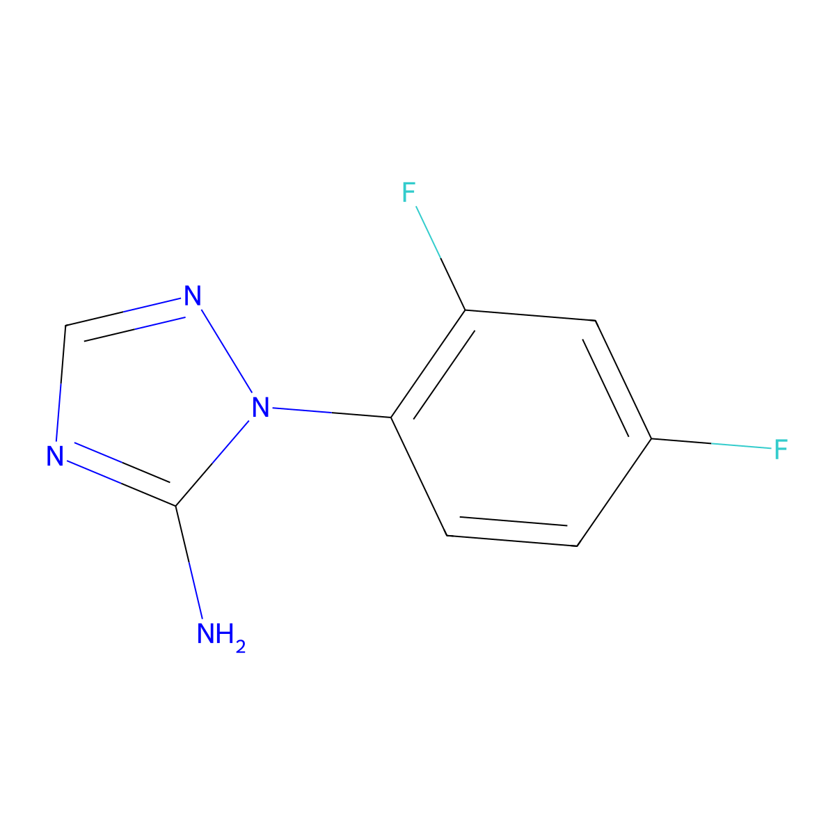 1-(2,4-difluorophenyl)-1H-1,2,4-triazol-5-amine molecular structure, CAS 1250089-60-1