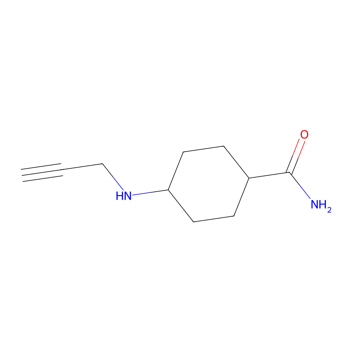 4-(Prop-2-yn-1-ylamino)cyclohexane-1-carboxamide molecular structure, CAS 1250089-83-8