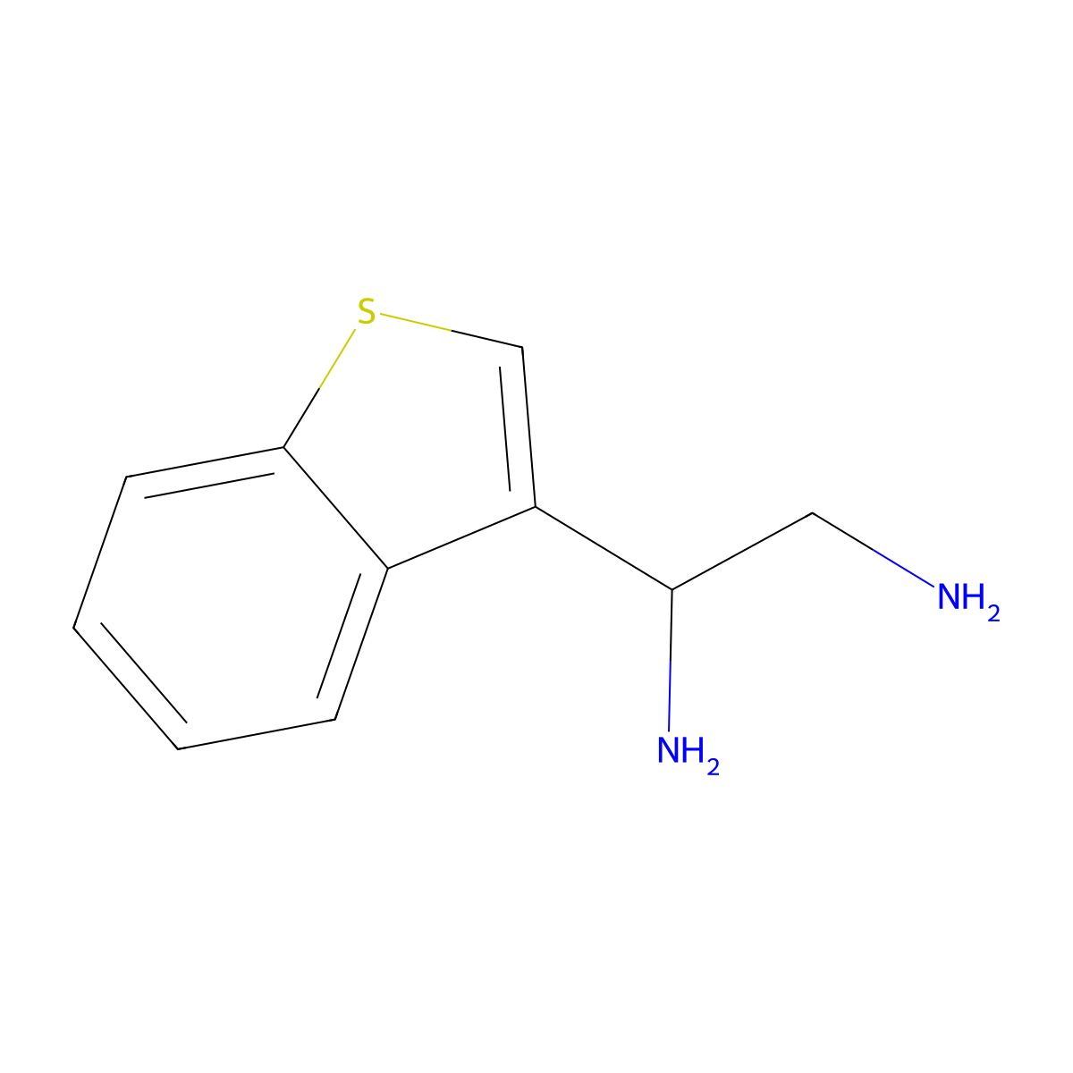 1-(1-Benzothiophen-3-yl)ethane-1,2-diamine molecular structure, CAS 1250089-90-7