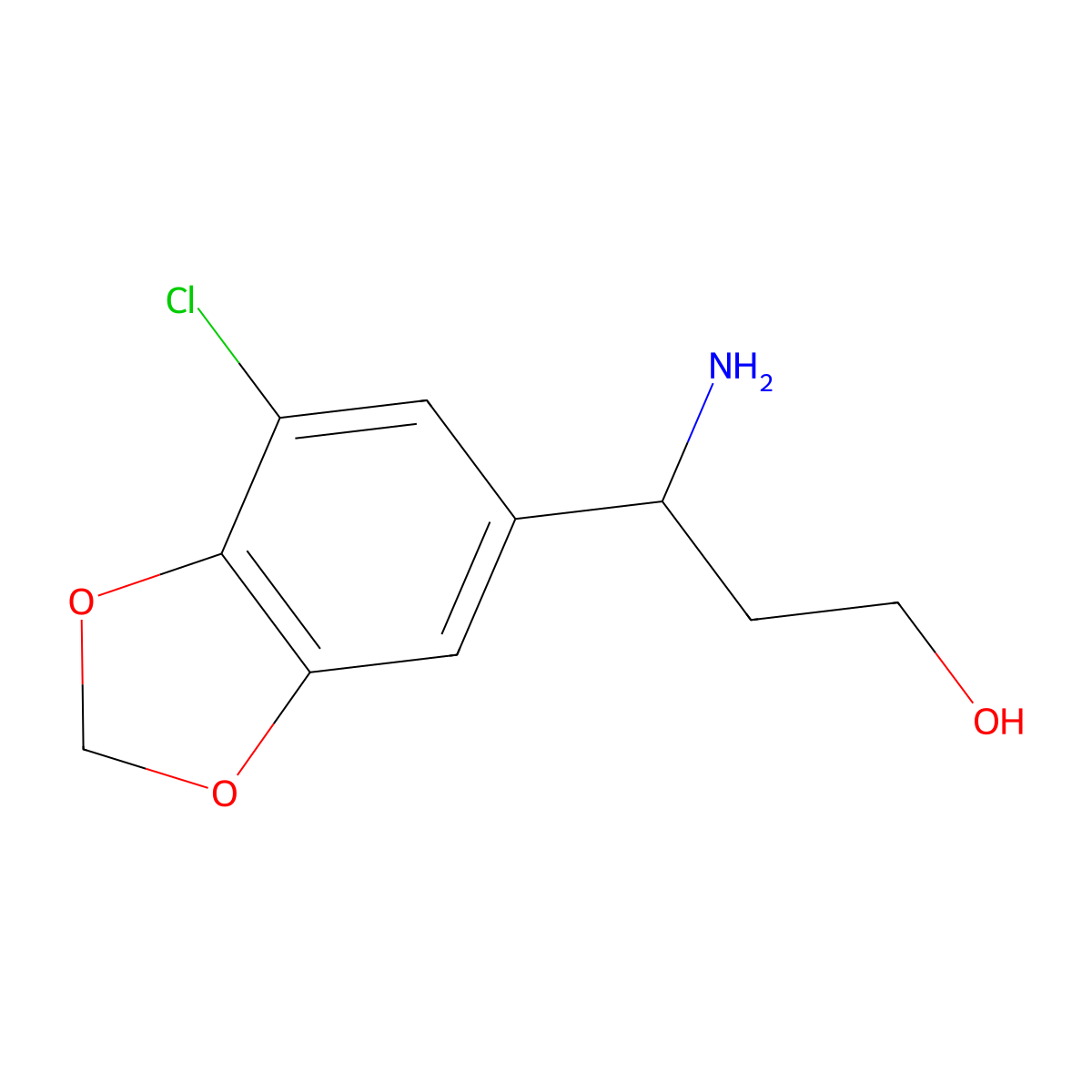 3-Amino-3-(7-chloro-1,3-dioxaindan-5-yl)propan-1-ol molecular structure, CAS 1250089-97-4