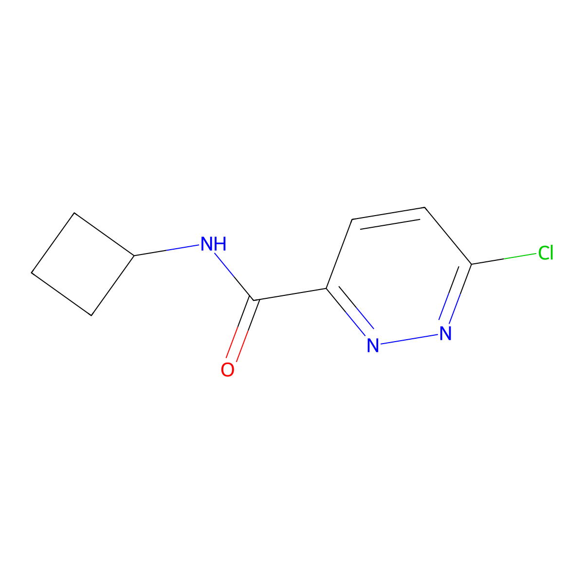 6-chloro-N-cyclobutylpyridazine-3-carboxamide molecular structure, CAS 1250090-29-9