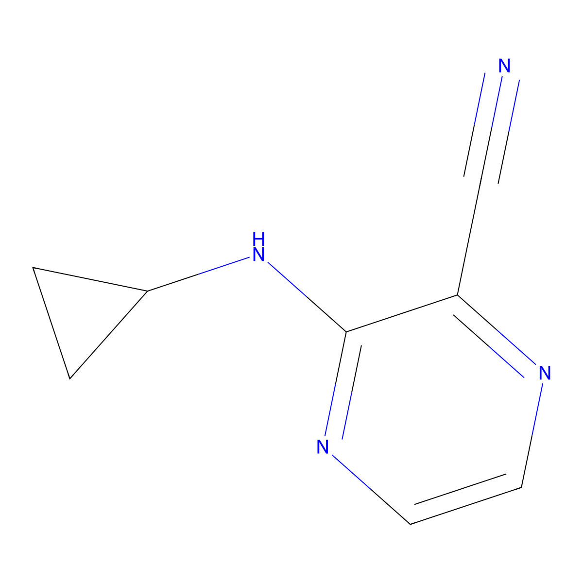 3-(Cyclopropylamino)pyrazine-2-carbonitrile molecular structure, CAS 1250091-25-8