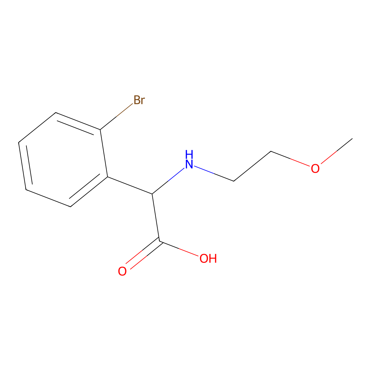 2-(2-Bromophenyl)-2-[(2-methoxyethyl)amino]acetic acid molecular structure, CAS 1250092-27-3