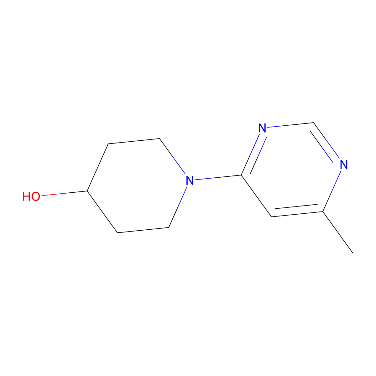 1-(6-Methylpyrimidin-4-yl)piperidin-4-ol molecular structure, CAS 1250092-88-6