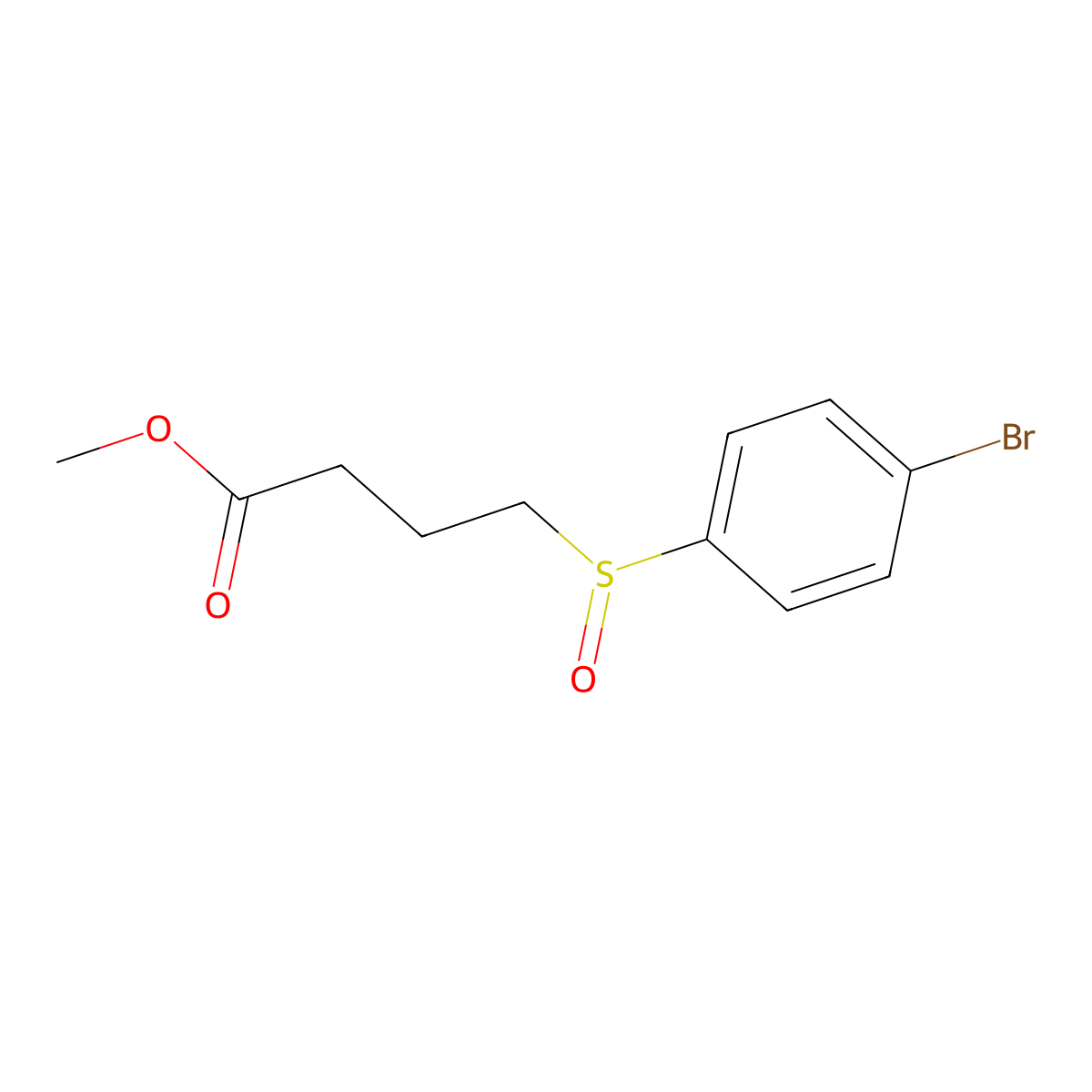 Methyl 4-(4-bromobenzenesulfinyl)butanoate molecular structure, CAS 1250092-90-0