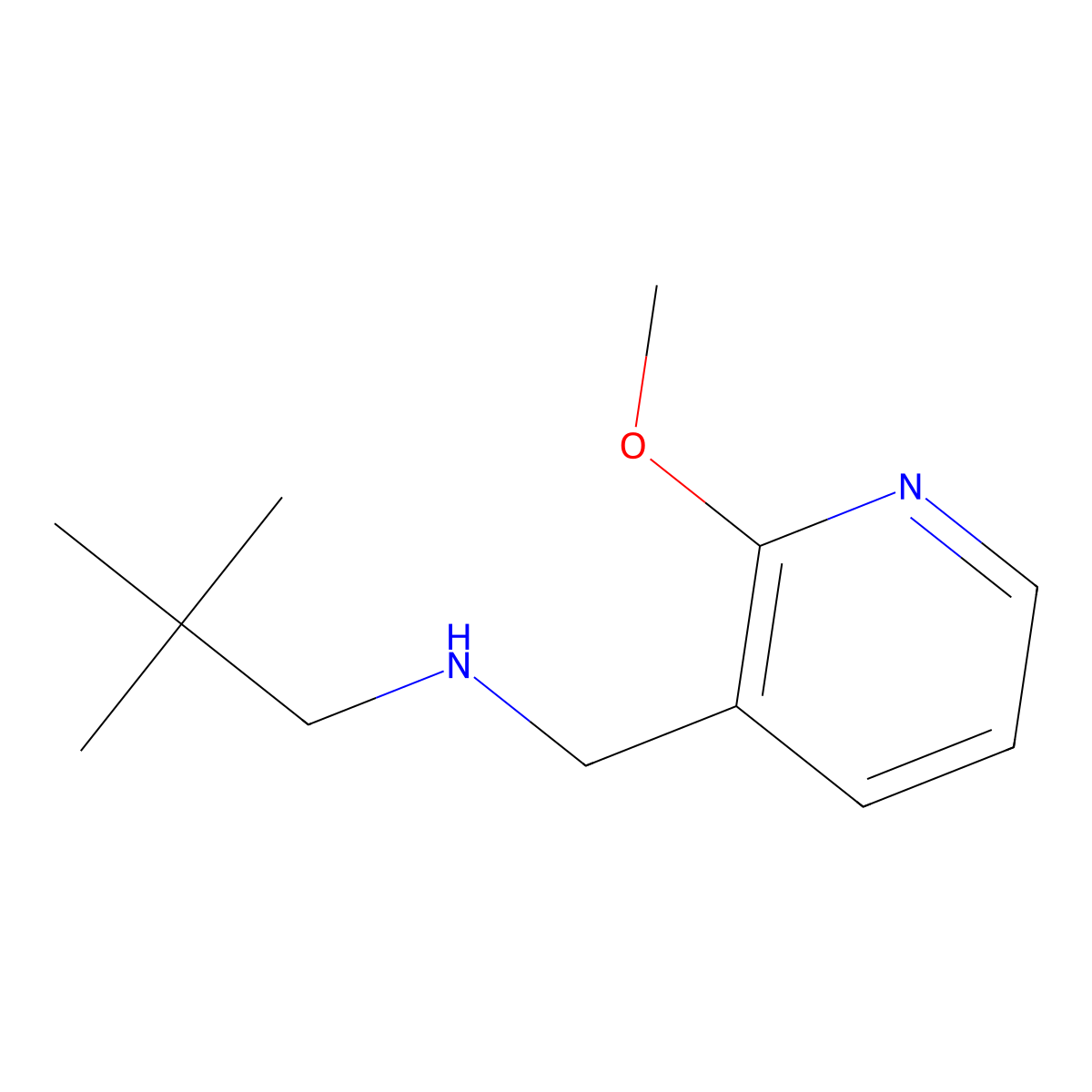(2,2-Dimethylpropyl)[(2-methoxypyridin-3-yl)methyl]amine molecular structure, CAS 1250093-05-0