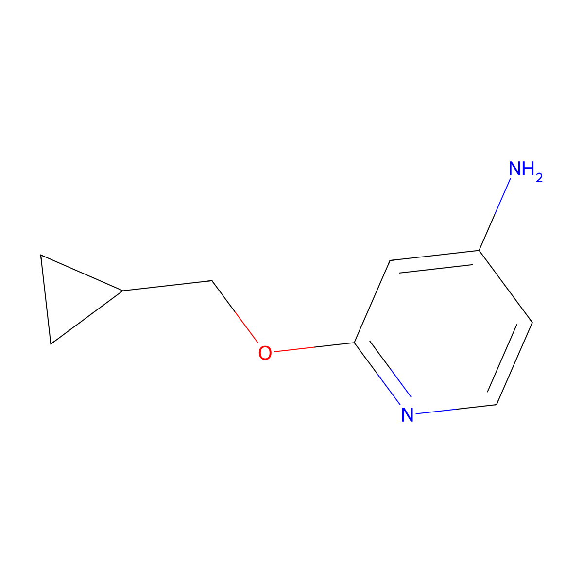 2-(Cyclopropylmethoxy)pyridin-4-amine molecular structure, CAS 1250093-19-6