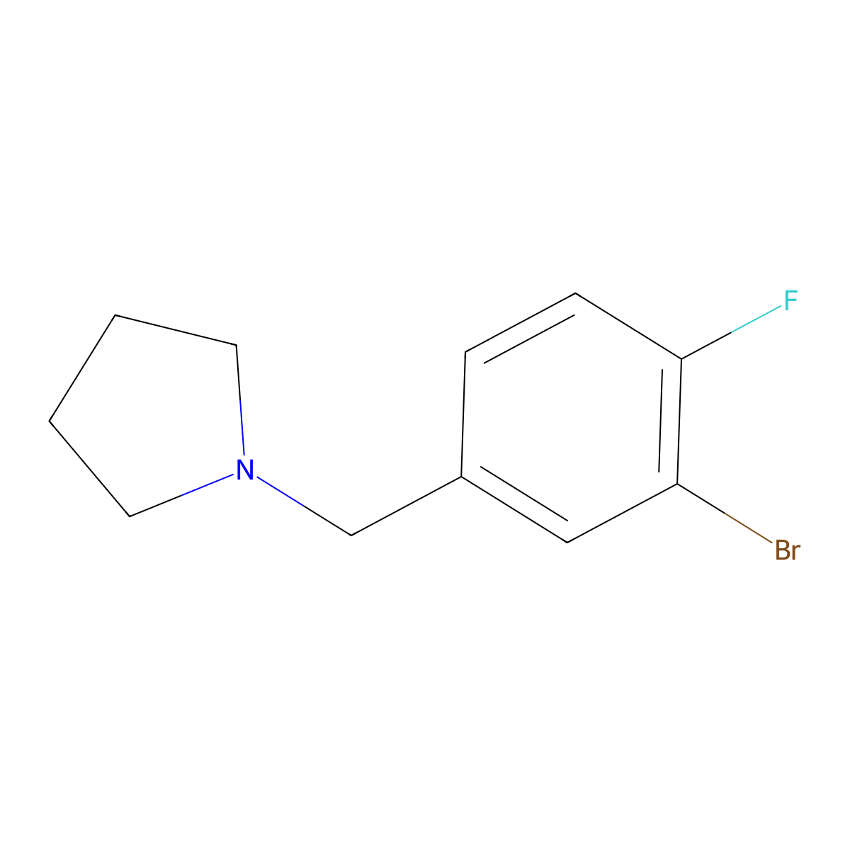 1-(3-Bromo-4-fluorobenzyl)pyrrolidine molecular structure, CAS 1250093-66-3